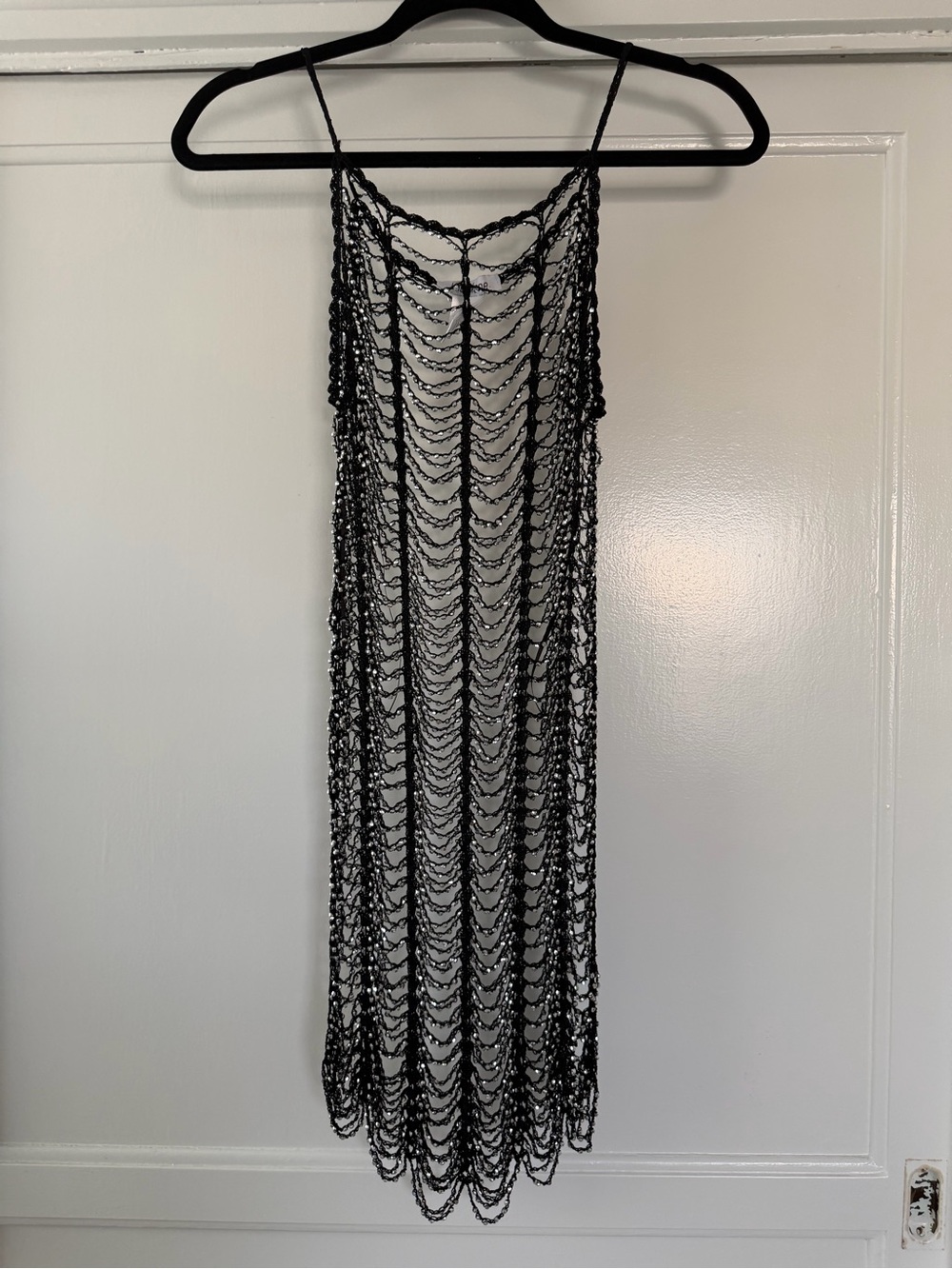 Rhinestone crochet swim cover up